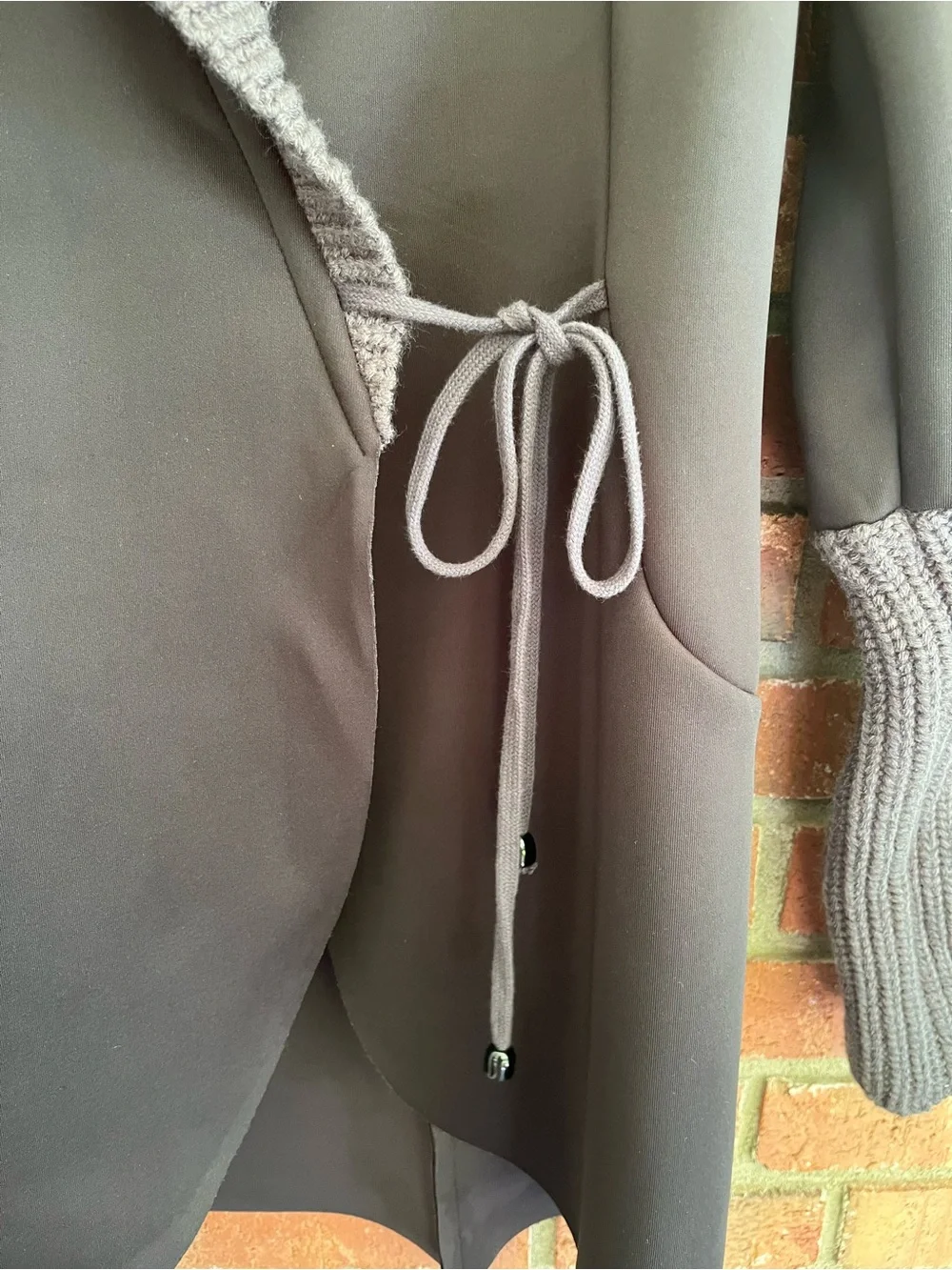 VENUS Dark Gray Shawl Collar Wrap Jacket Coat Sz M Work Classy sophisticated